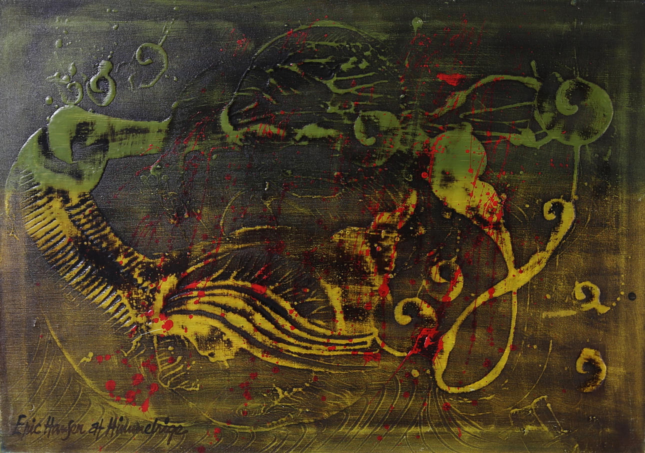 ERIC HANSEN AF HIMMELRIGE. "Gul spegling", olja på duk, signerad.