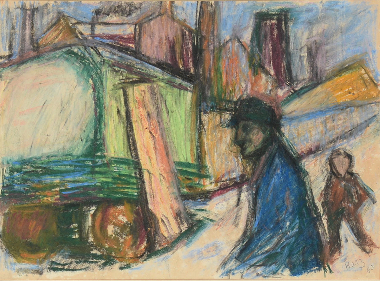 FELIX HATZ. Pastell.