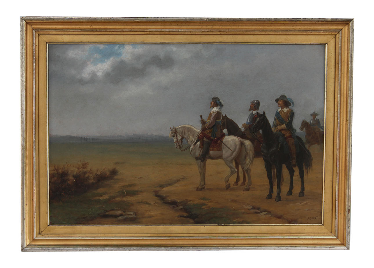 OKÄND KONSTNÄR. Gustaf II Adolf vid Lutzen. Olja på duk, bär otydlig signatur 1885.