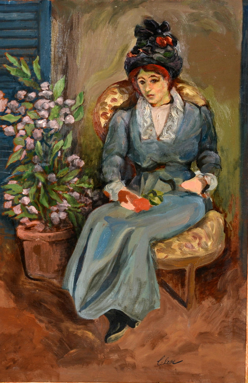 AGNES CLEVE. Olja på pannå. signerad.