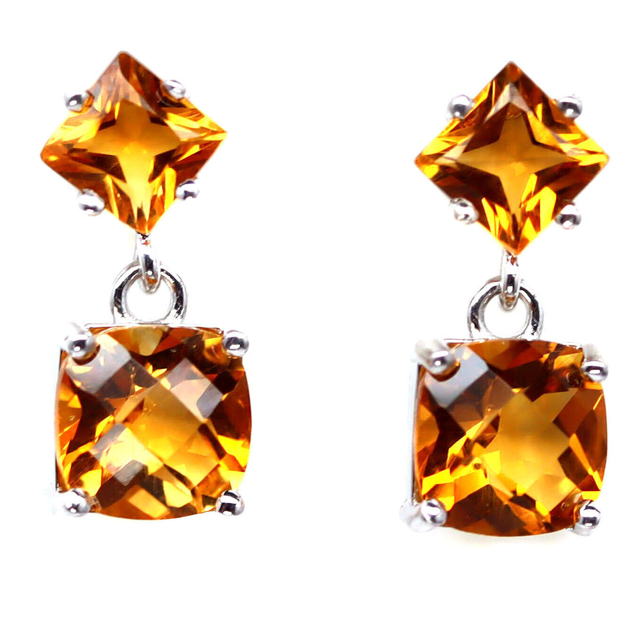 ORANGE CITRIN SILVERÖRHÄNGEN.