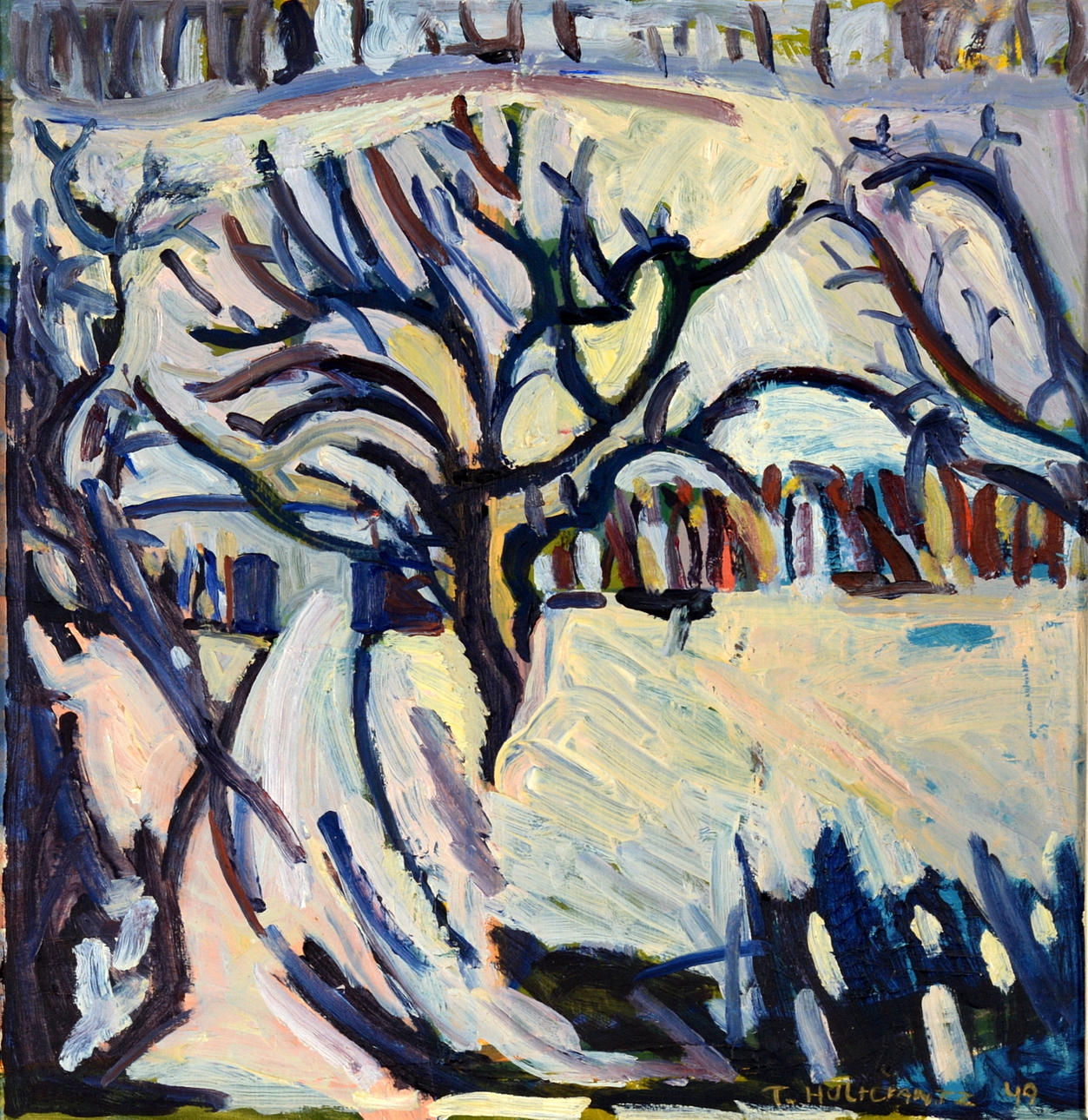 TORE HULTCRANTZ. Olja på pannå.