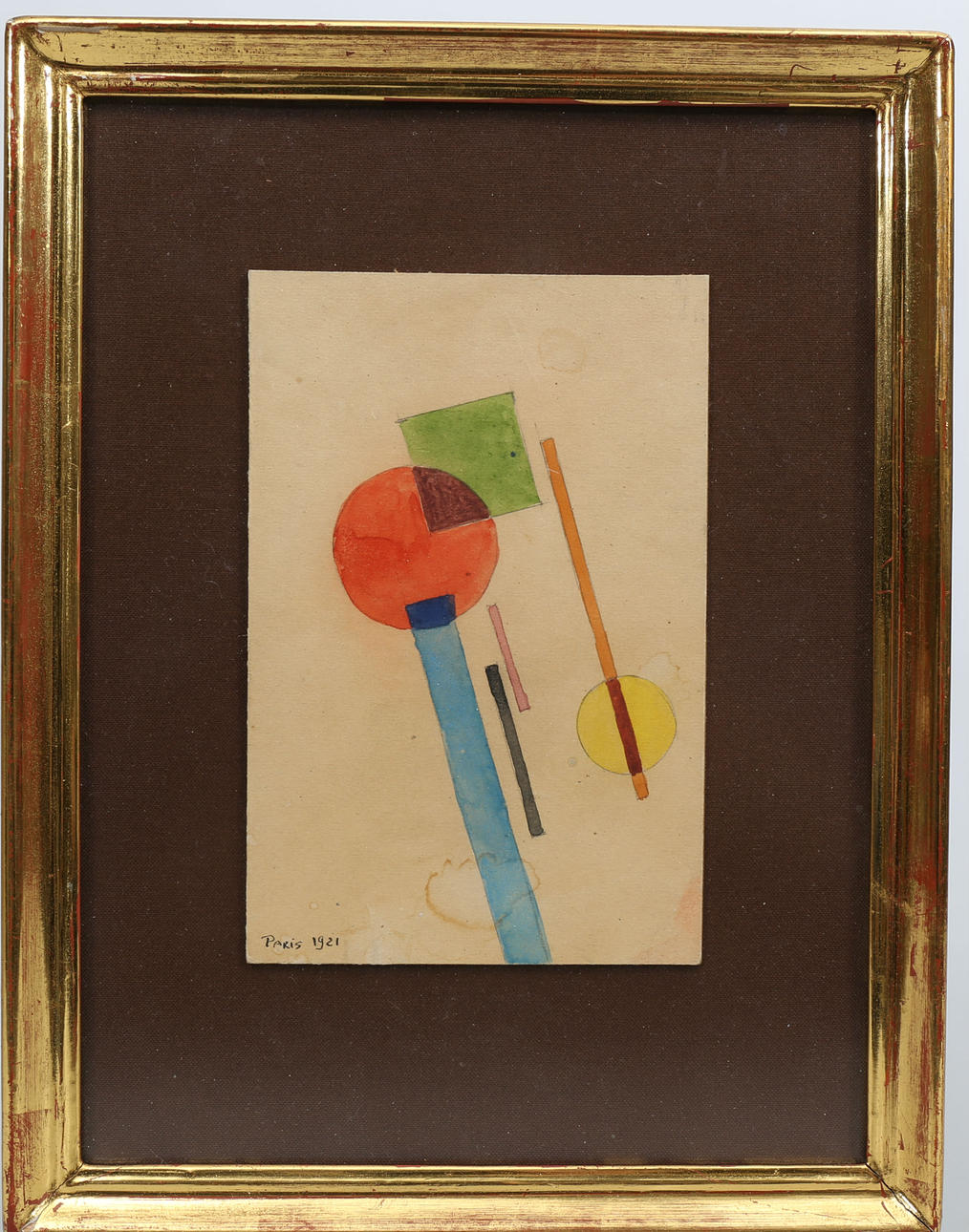 OIDENTIFIERAD KONSTNÄR. Blandteknik. Suprematistisk komposition, Paris 1921.