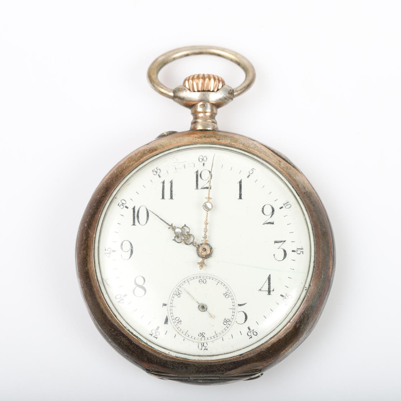 RELOJ DE BOLSILLO, Cronómetro, plata.