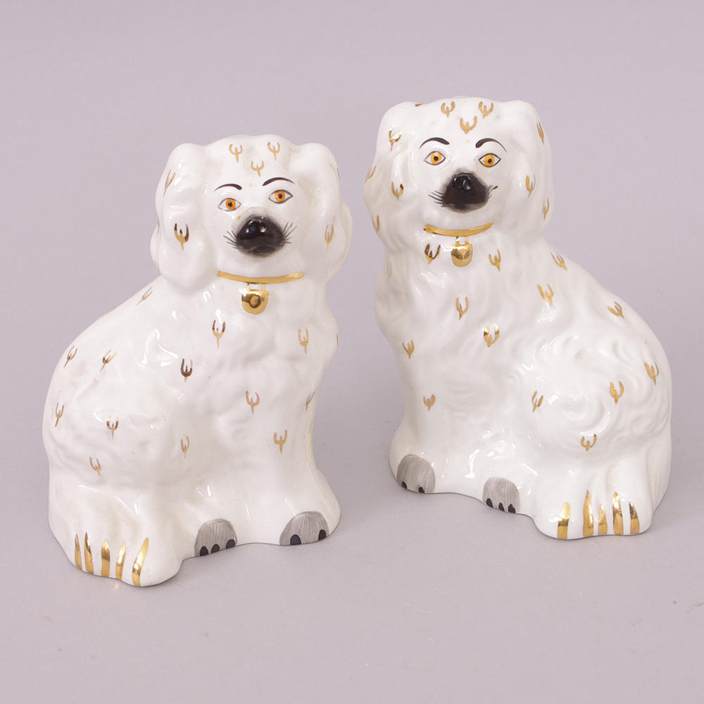 FIGURINER, 1 par, porslinshundar, England.