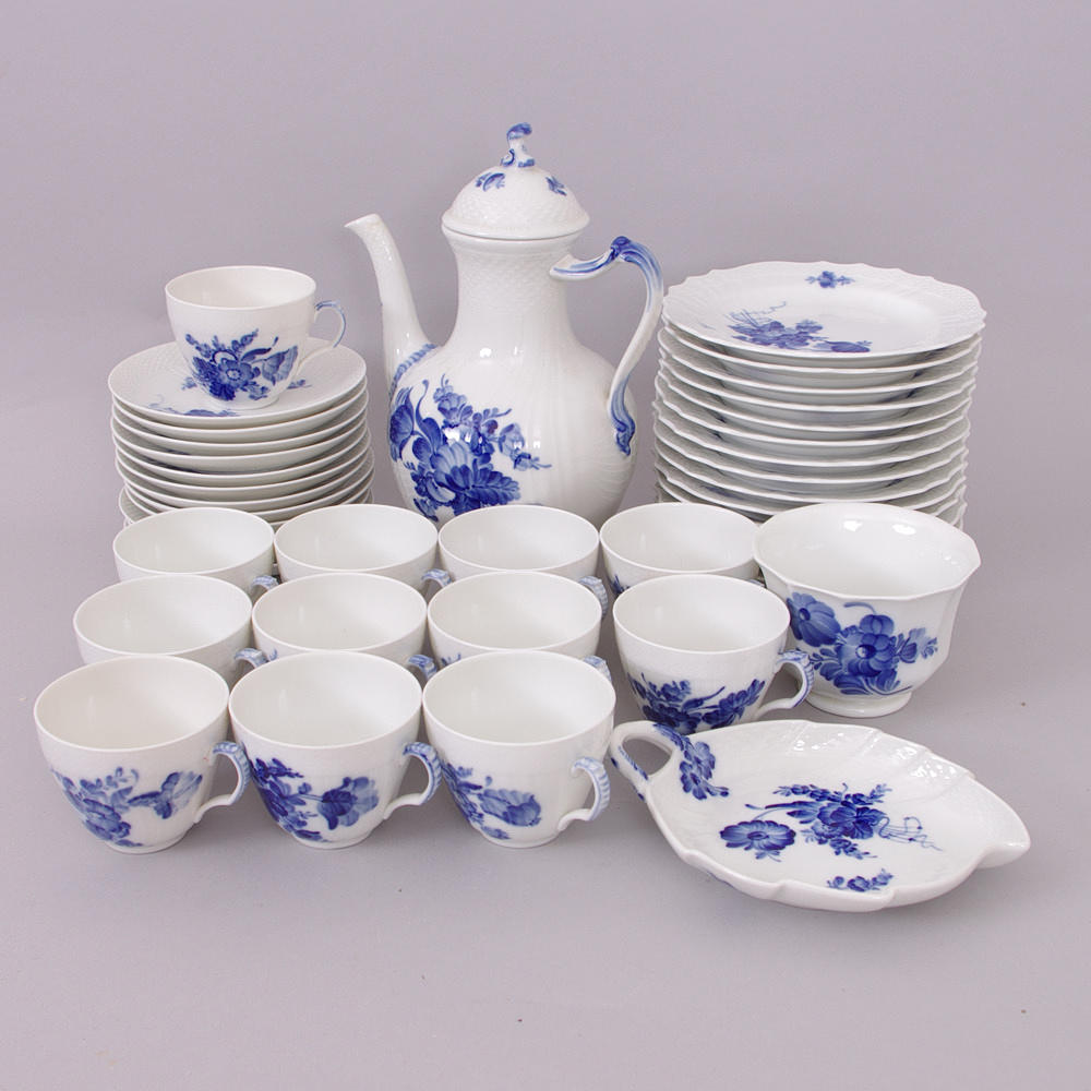 KAFFESERVIS, "Blå Blomster", Royal Copenhagen.