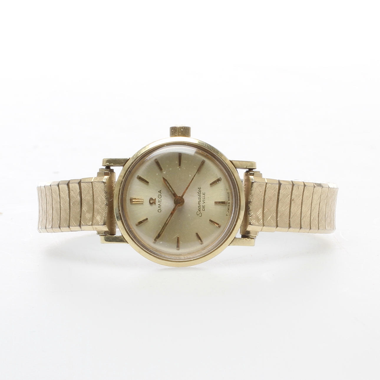 DAMARMBANDSUR, Omega De Ville, guld på stål.