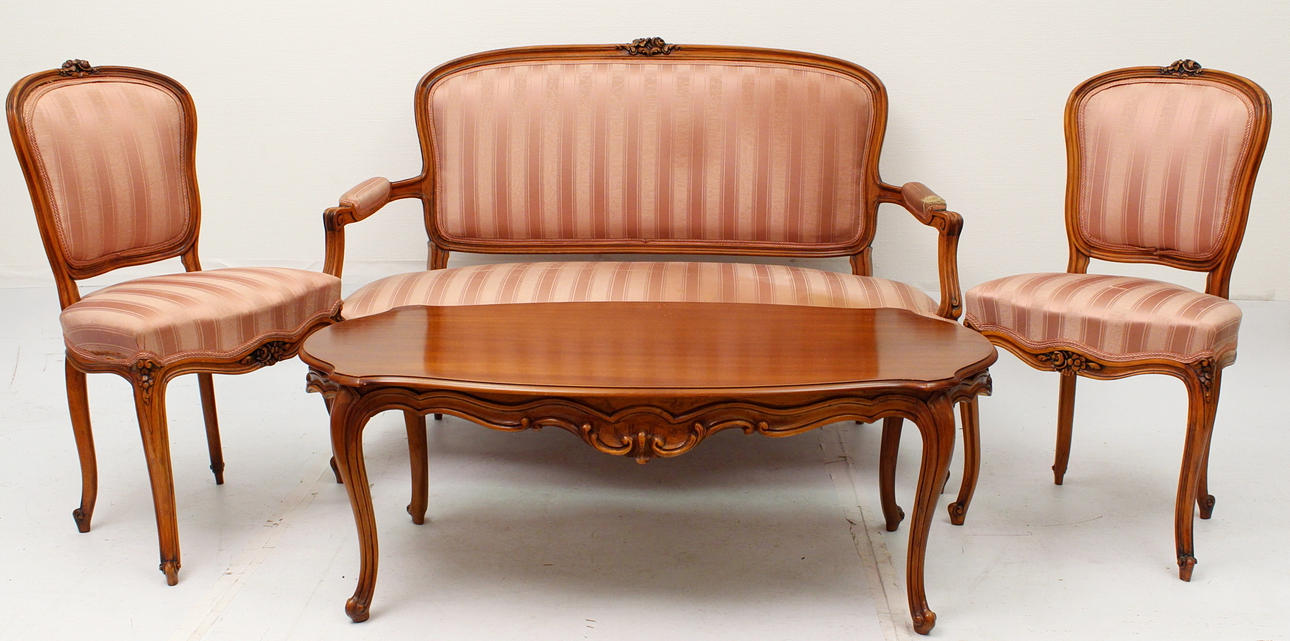 SITTGRUPP, 4 delar, rokoko.