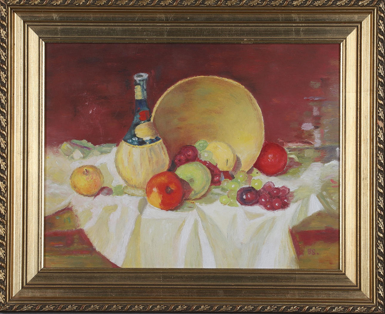 Unknown artist, oil on Board, signed BS.