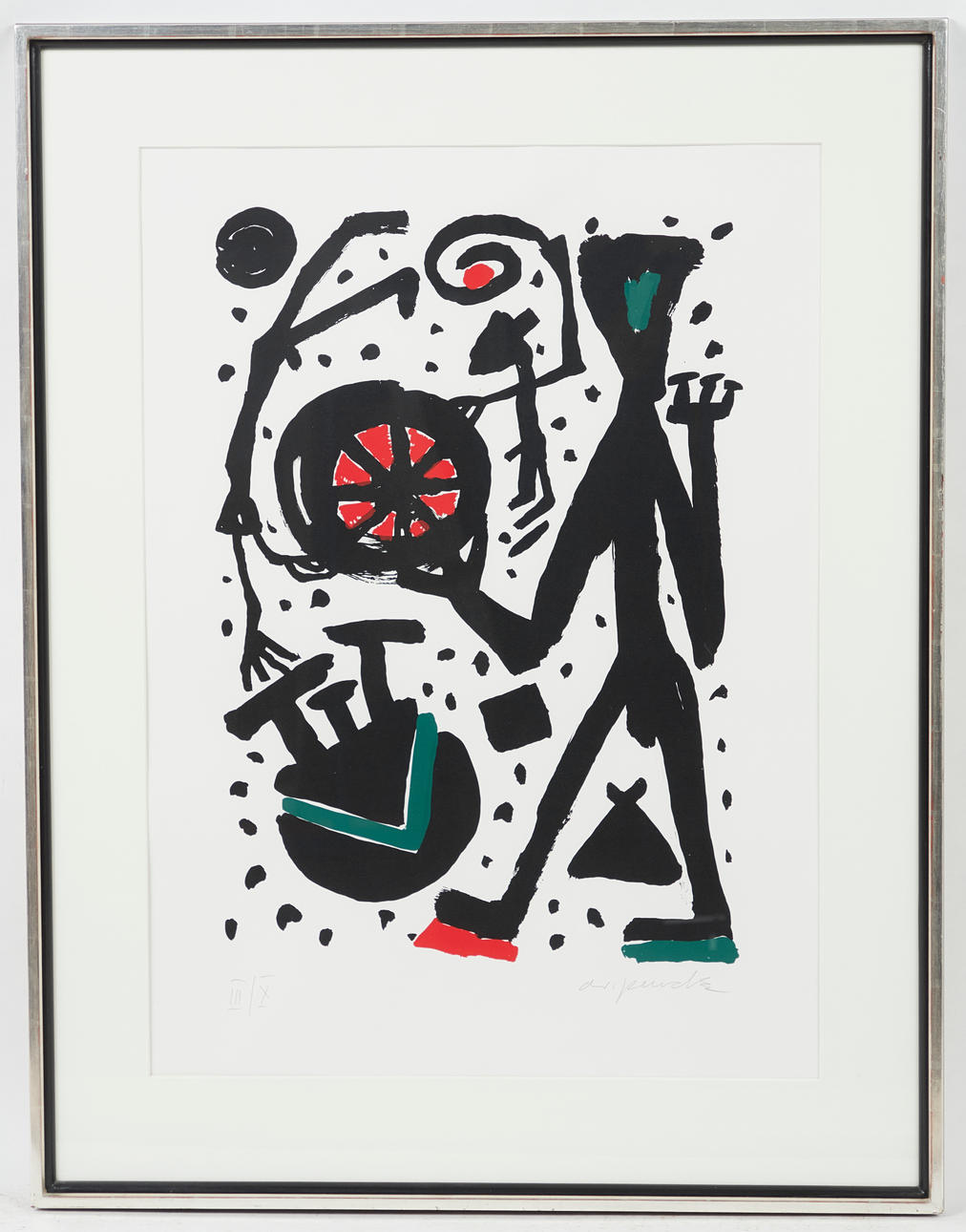A. R. PENCK. Serigrafía, Sin título, 1989.