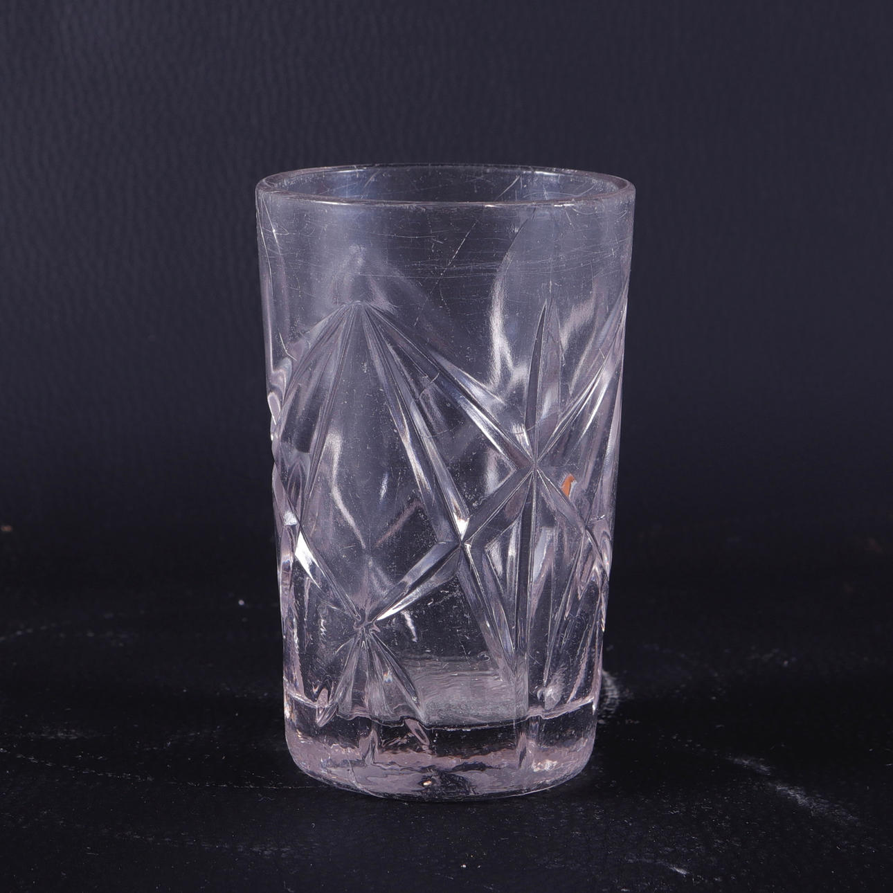 DRINKING GLASS, pressed glass, circa 1850s.