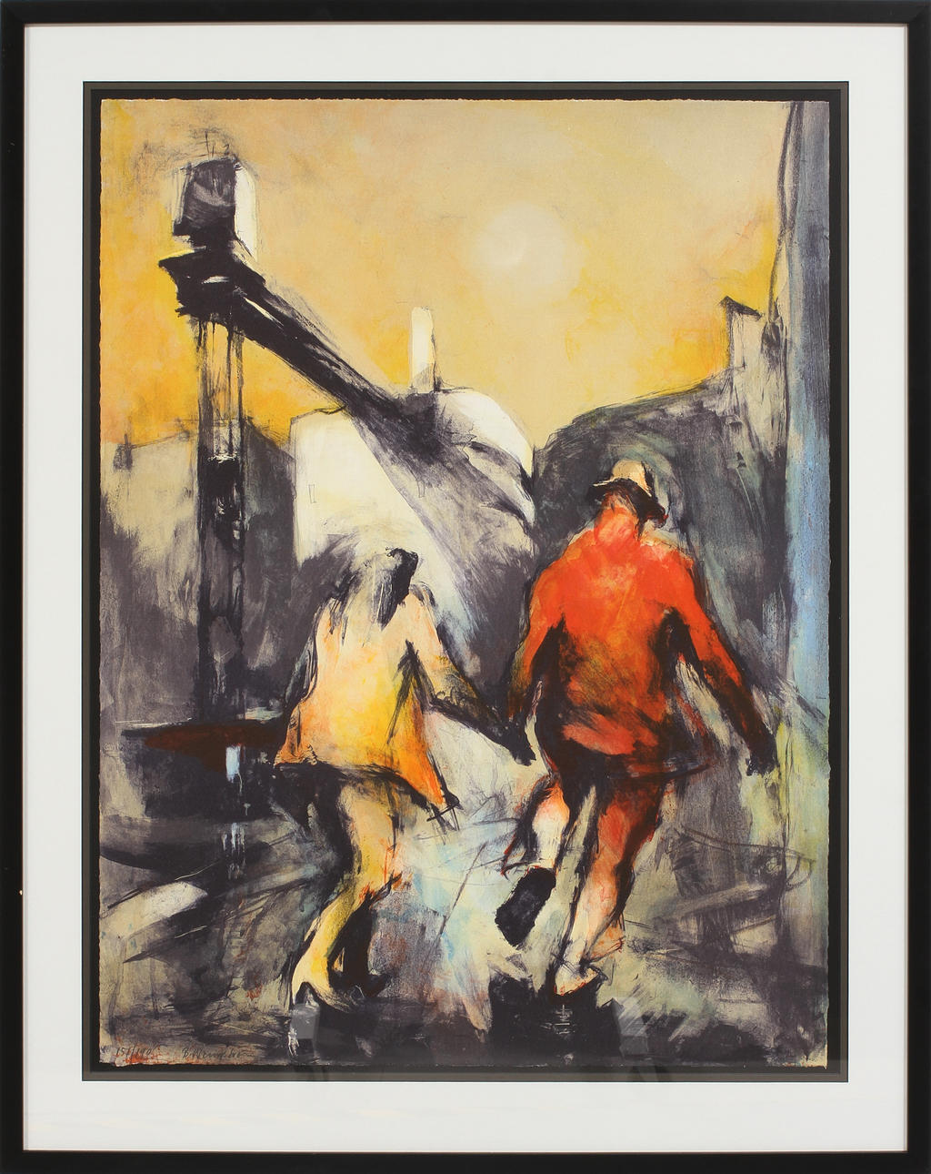 BERNDT WENNSTRÖM. Nattvandrarna, färglitografi, sign o numr 151/190.