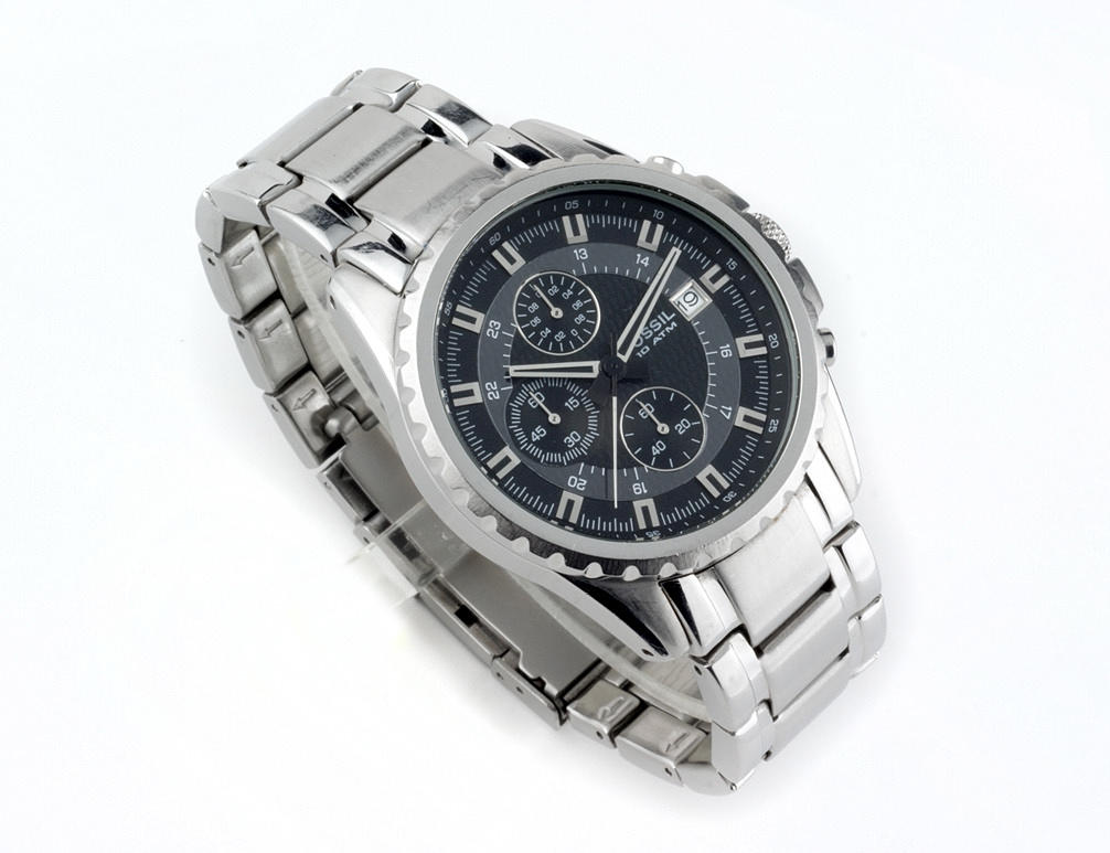 HERRENUHR, Fossil Chronograph, Stahl.