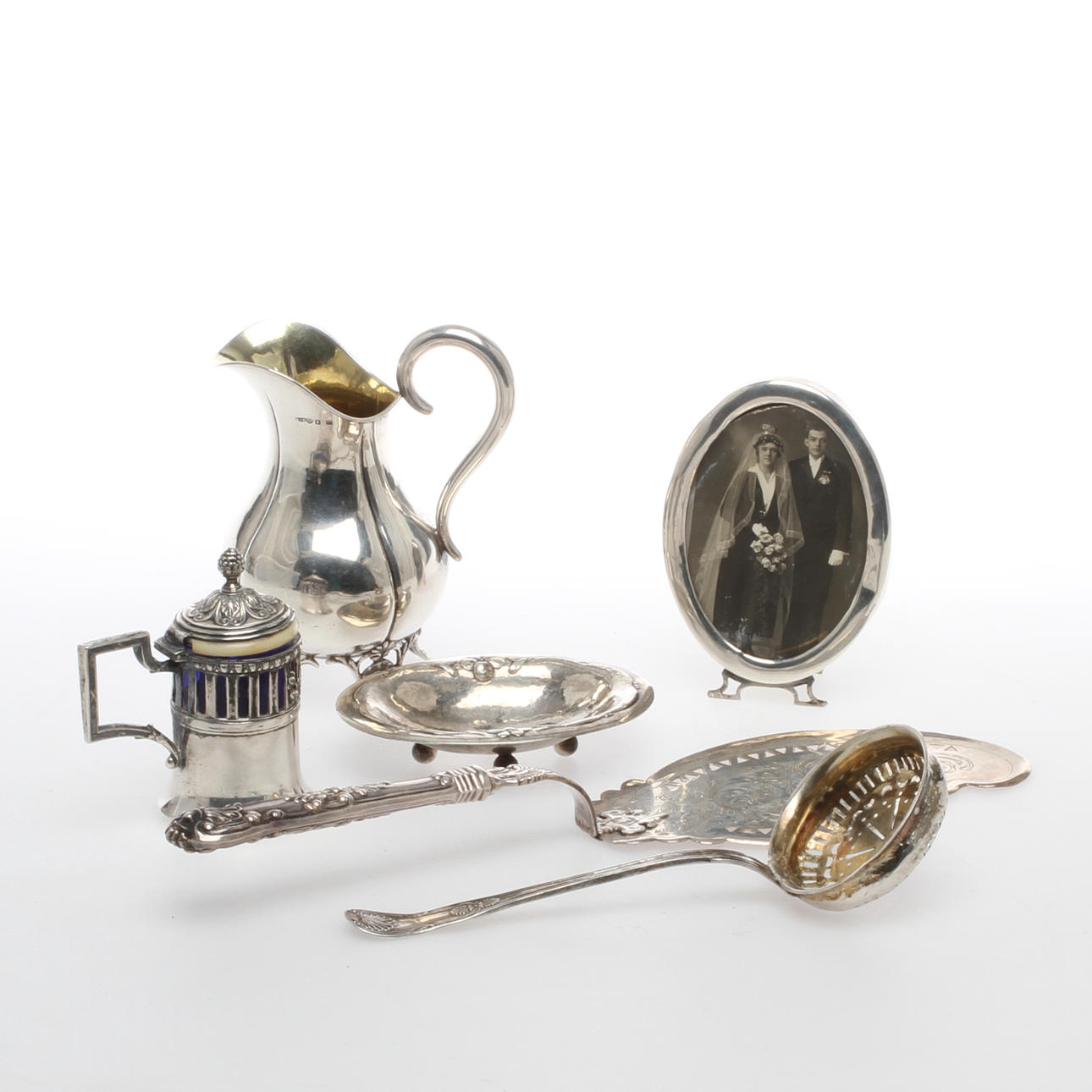 PARTI SILVER, 6 delar, 18 & 1900-tal.