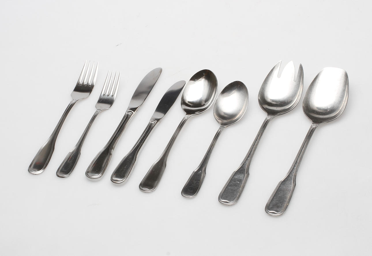 BESTICK, 74 delar, rostfritt stål, "Attache", Folke Arström, Gense.