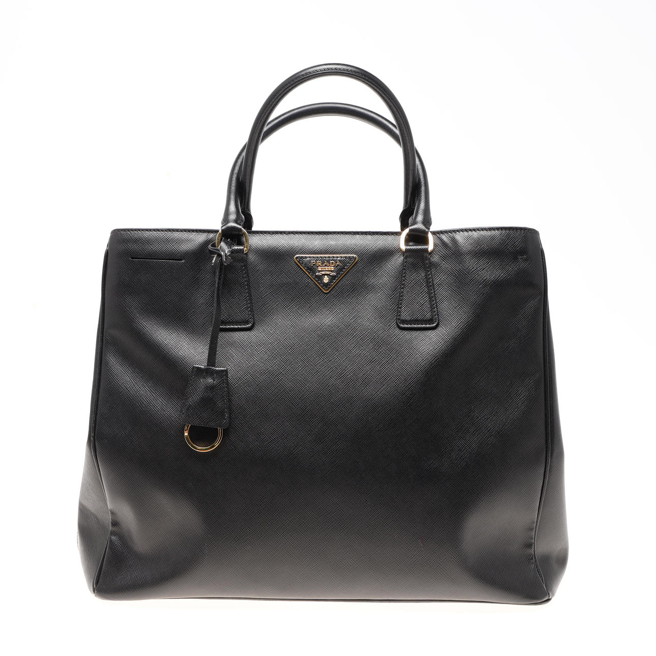 PRADA, väska, svart saffinoläder.