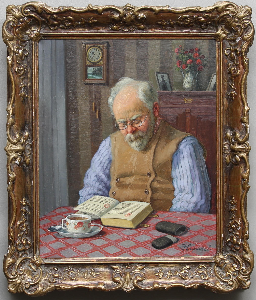 BELLA HRADIL. Olja på duk, signerad.