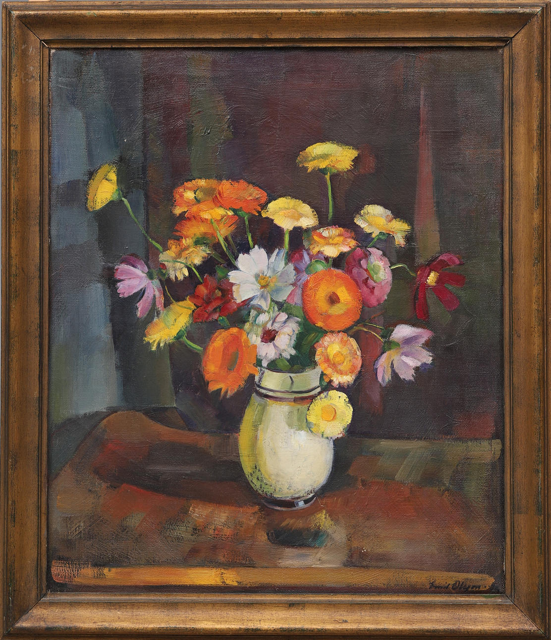 EMIL  OLSSON. Öl auf Leinwand, signiert.