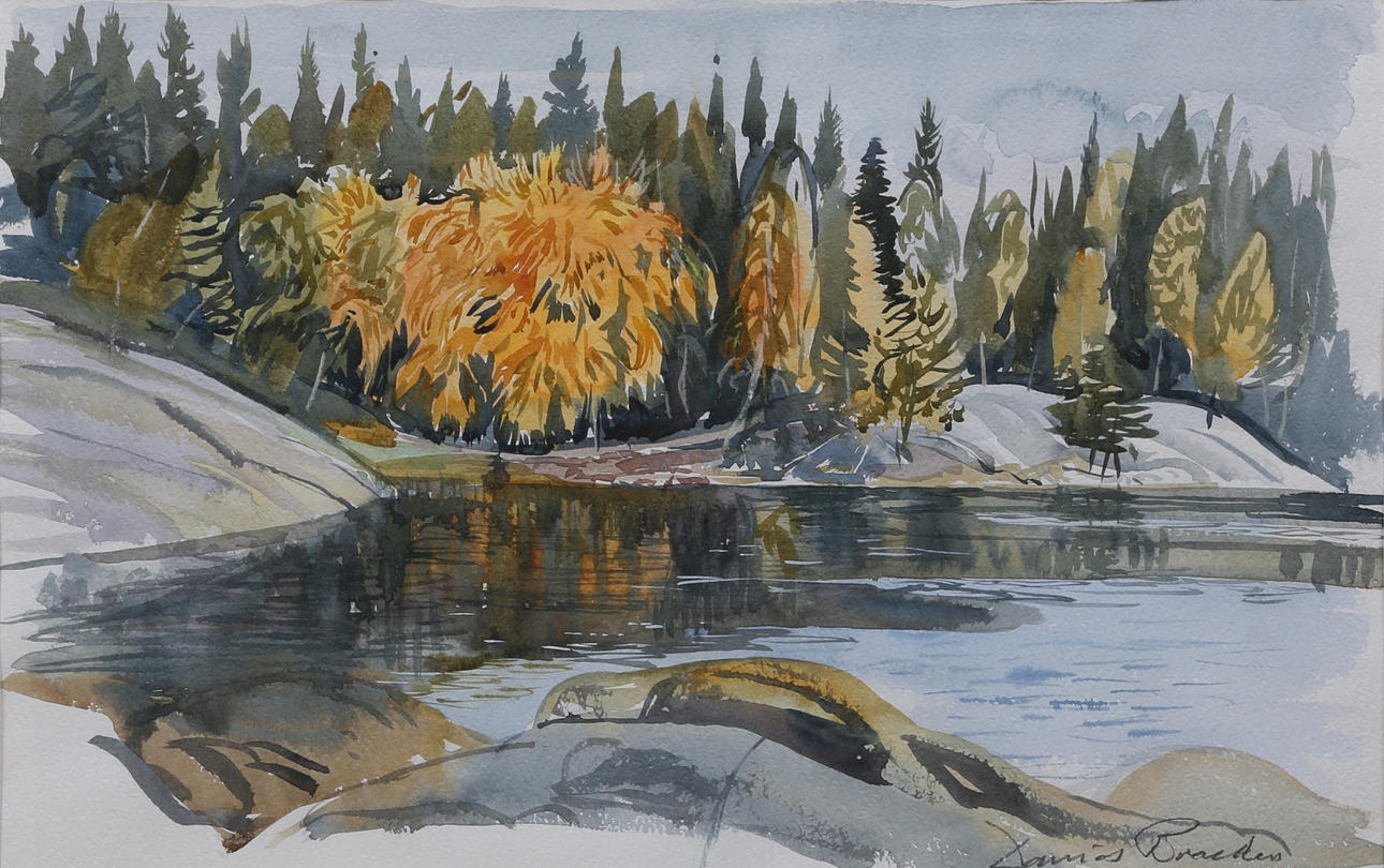 DAVID BRACKEN. akvarell, signerad.