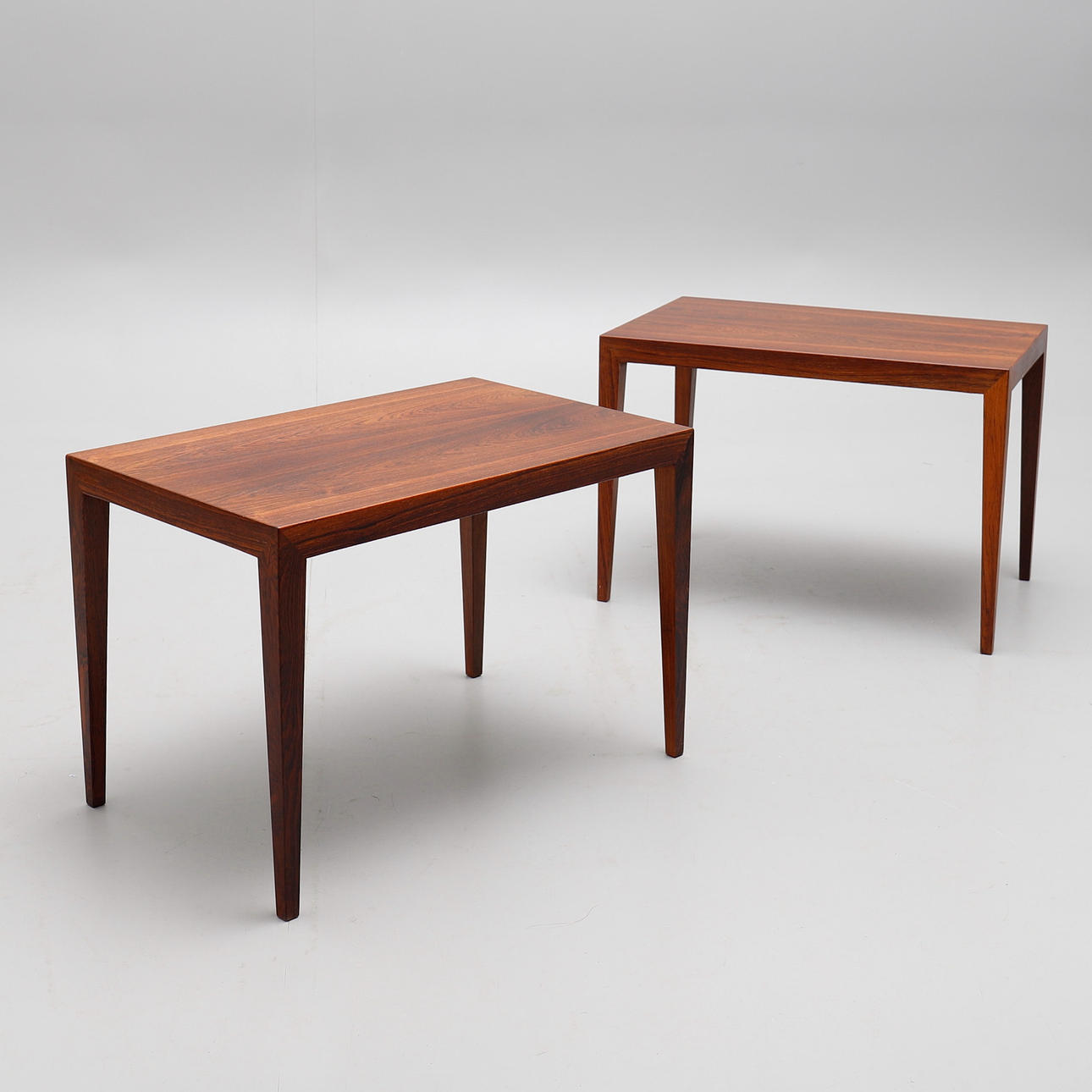 SEVERIN HANSEN. SIDE TABLES, A PAIR, JACARANDA, DENMARK, 1960s.
