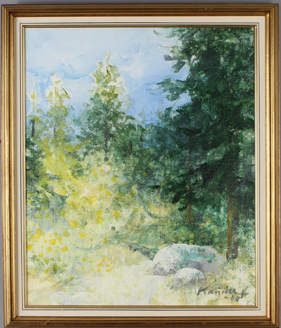 LEIF KANDER. "Skogen Gullaskruv", olja på duk, signerad och daterad -80.