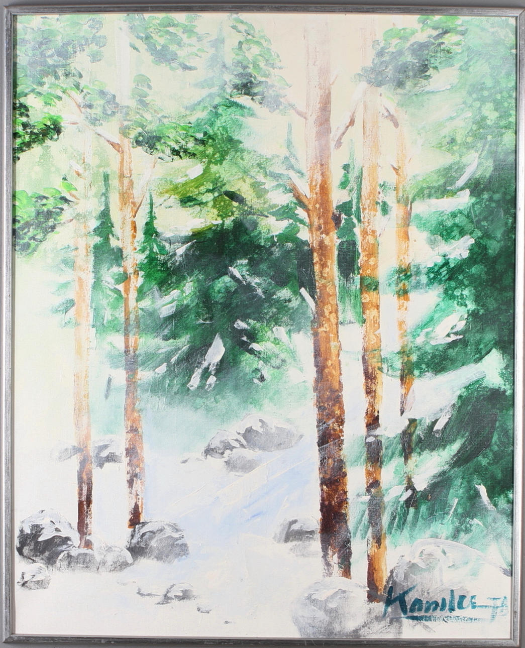 LEIF KANDER. Skogsmotiv, olja på duk, signerad och daterad -78.
