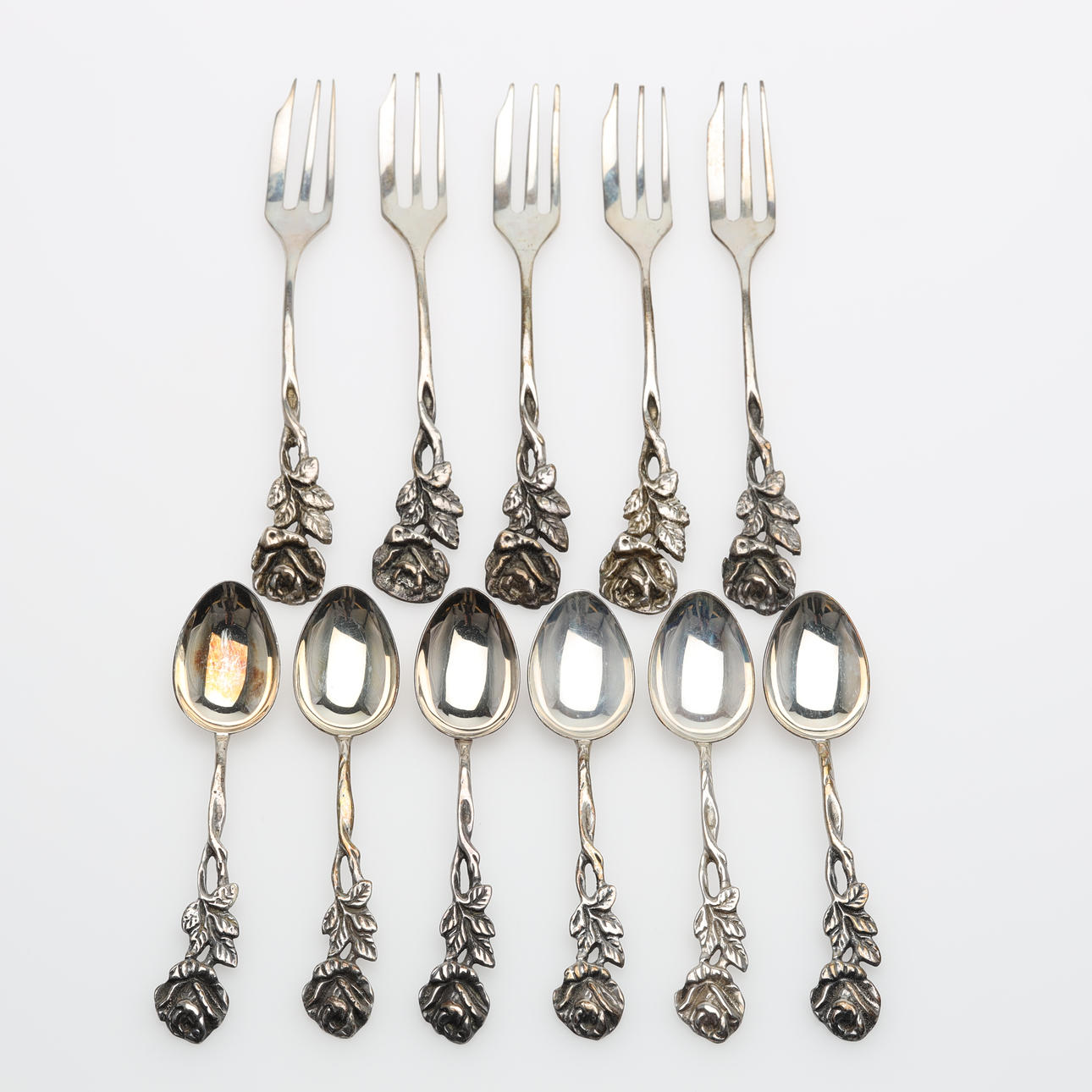 SILBERBESTECK, 11-teilig.