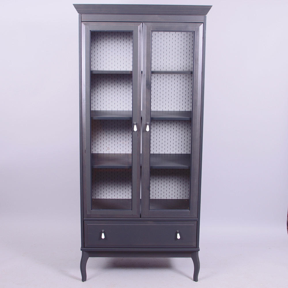 VITRINSKÅP, gråmålat, IKEA.