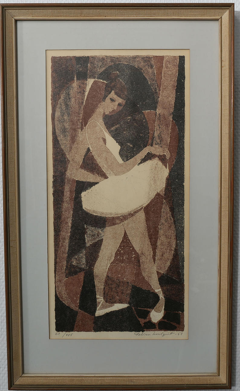 FABIAN LUNDQVIST. Litografi, numrerad 69/205, signerad Fabian Lundqvist -58.