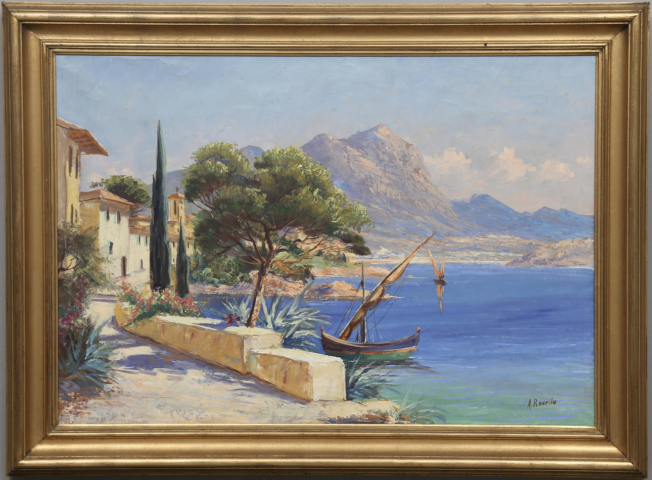 OIDENTIFIERAD KONSTNÄR. Oil on canvas, signed A. Ravello.
