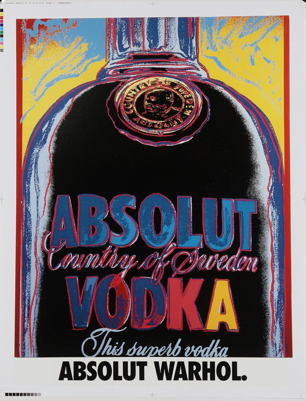 ANDY WARHOL. Absolut Warhol, affisch på fotopapper.