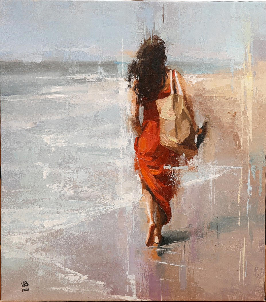 VICTOR BAUER, "Ocean Breeze" Oil on canvas, signed VB, dated 2021.