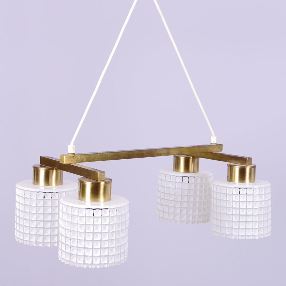 TAKARMATUR, mässing med 4 glaskupor.