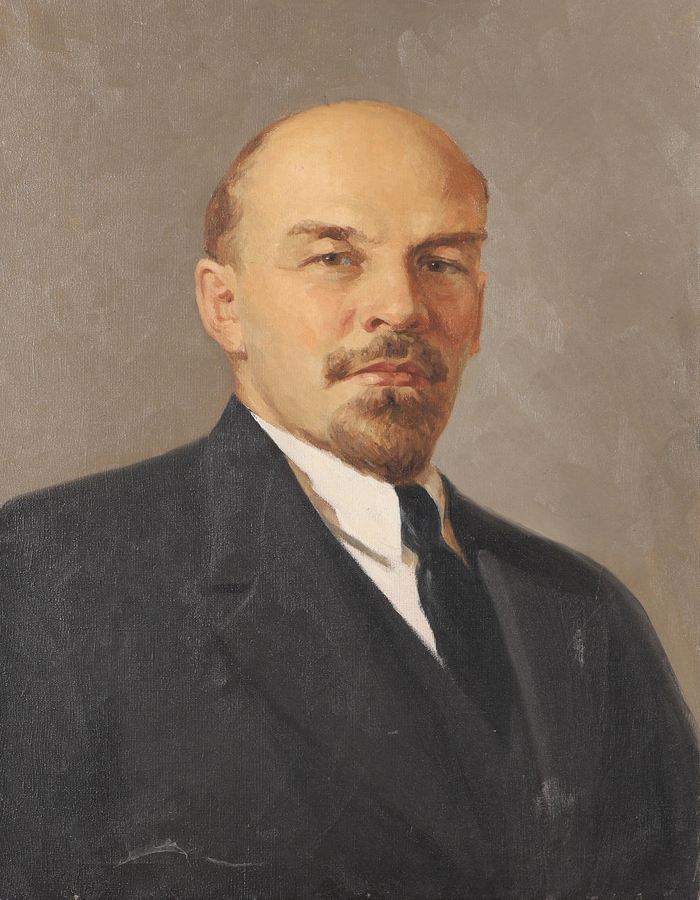 MICHAIL PIASKOWSKIJ. Lenin, oil on canvas, unsigned.