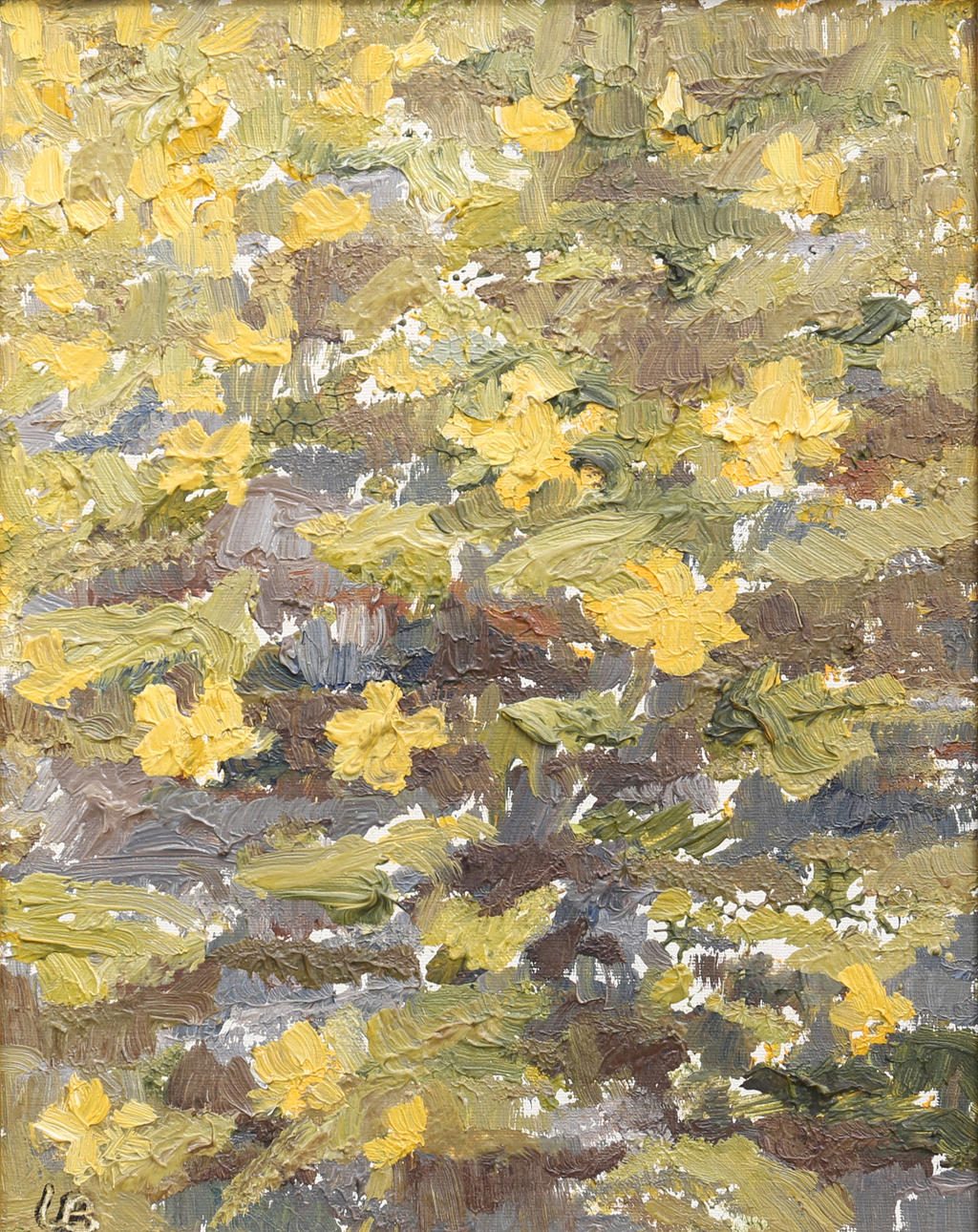 ULLA BERTHELS. Flower. Oil on Board, signed and dated 1976.