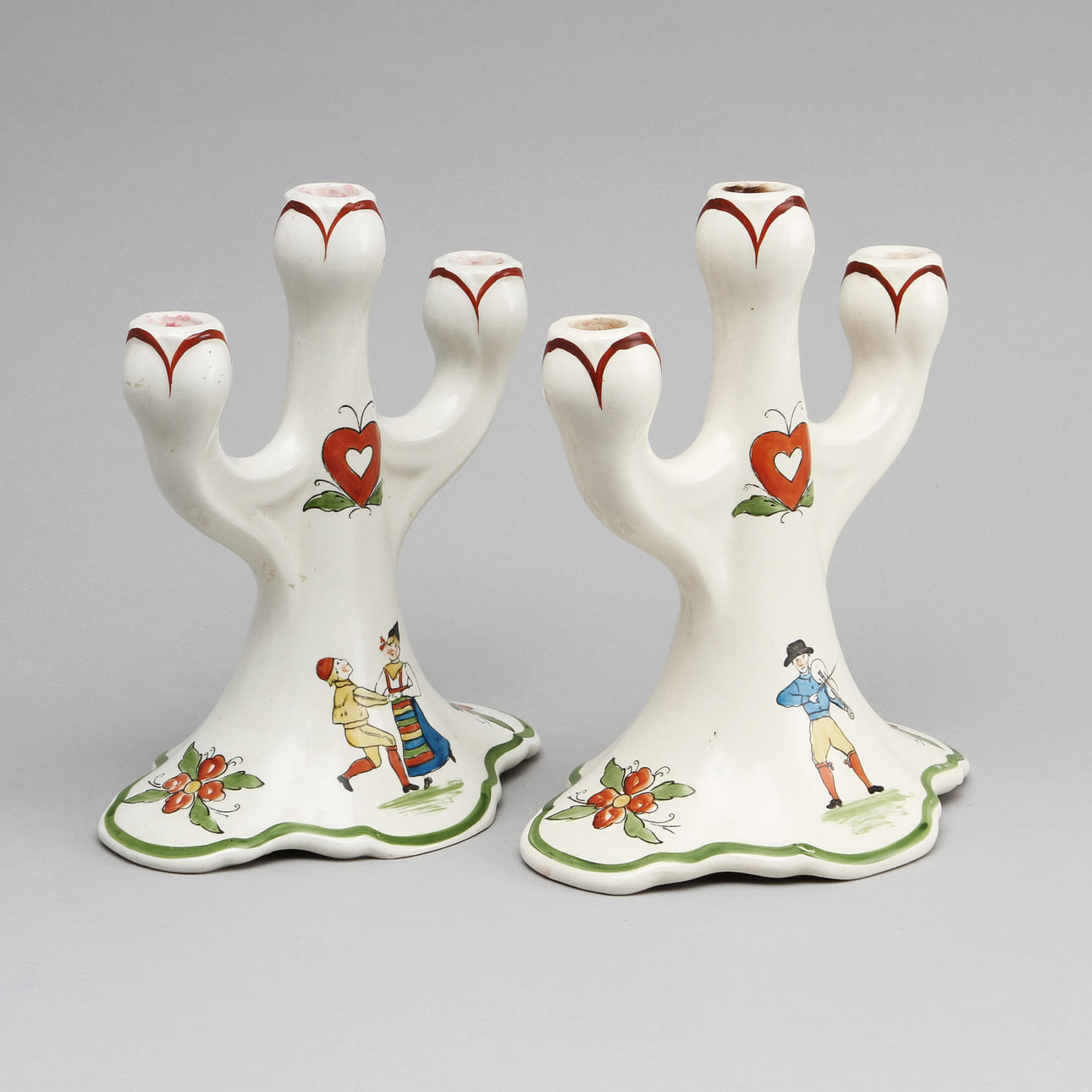 LJUSSTAKAR, ett par, "Daldansen" Rörstrand.