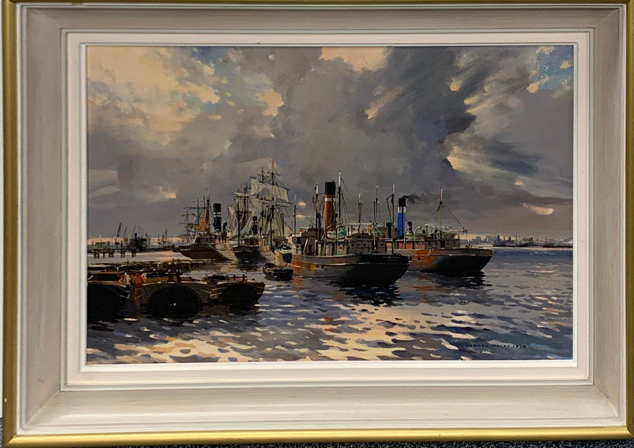 GORDON HALES. OIL ON BOARD.