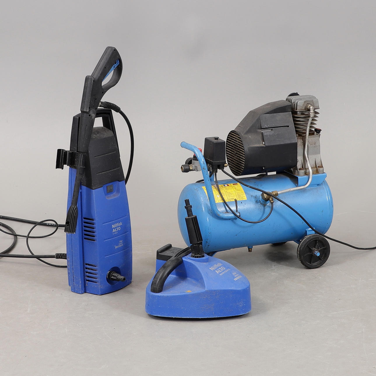 KOMPRESSOR, ABAC LT24 samt HÖGTRYCKSTVÄTT, ALTO, Nilfisk.