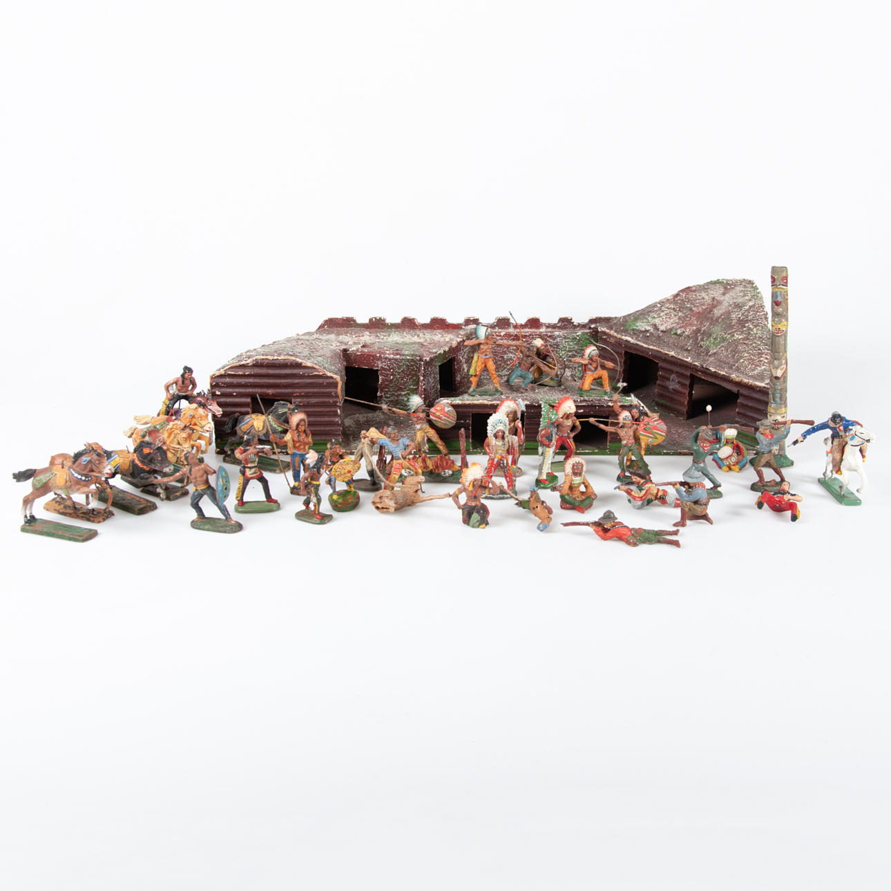 ELASTOLIN FIGUREN SOWIE FORT.