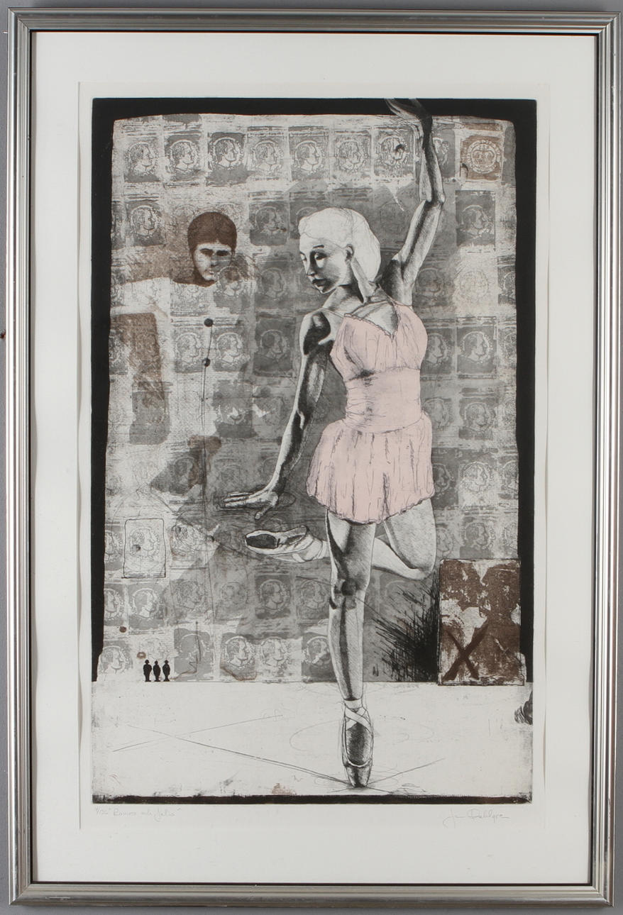 JAN DAHLGREN. "Romeo och Julia", färgetsning, signerad och numrerad 4/136.