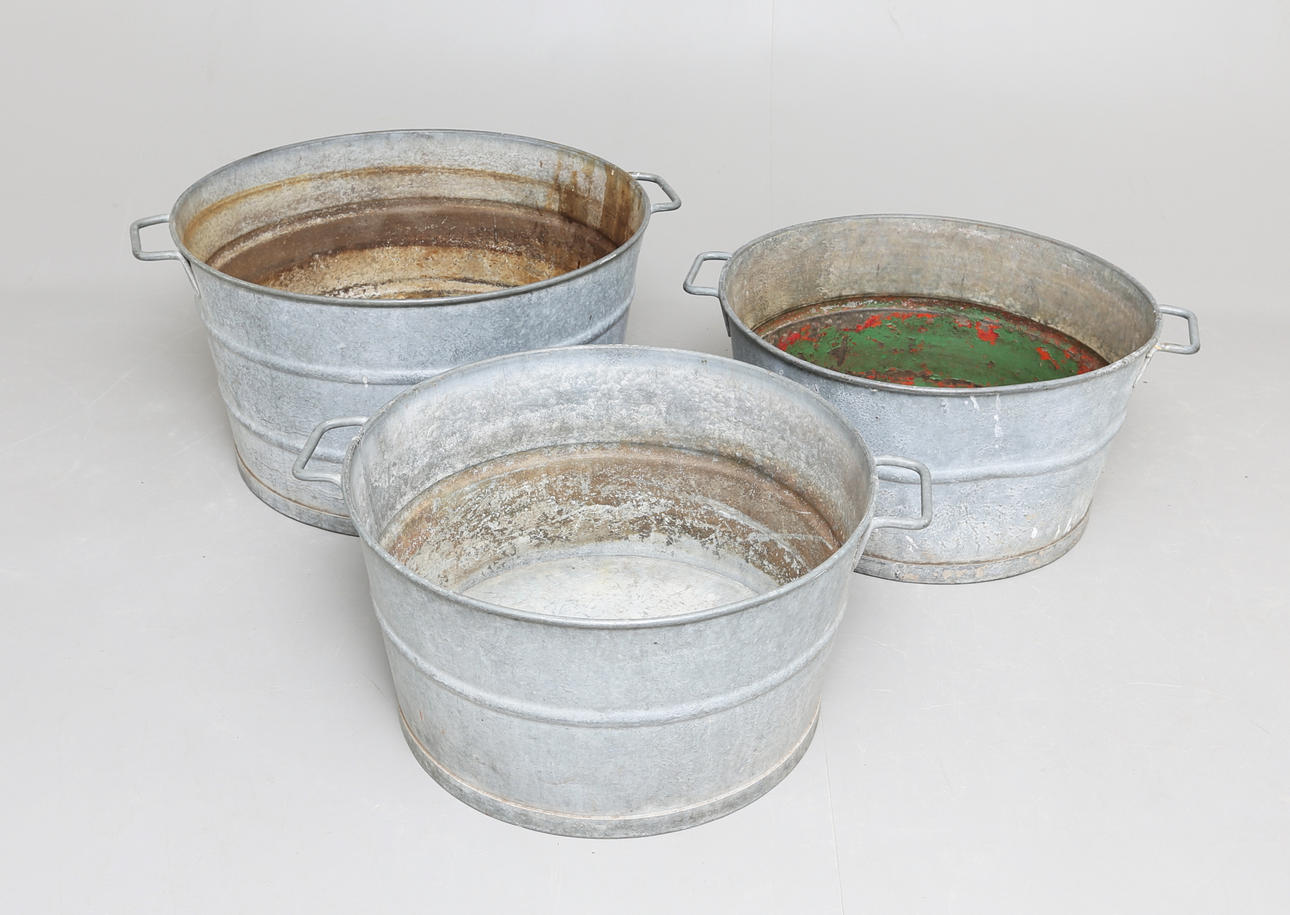 BALJOR, 3 st, zink, 1900-tal.