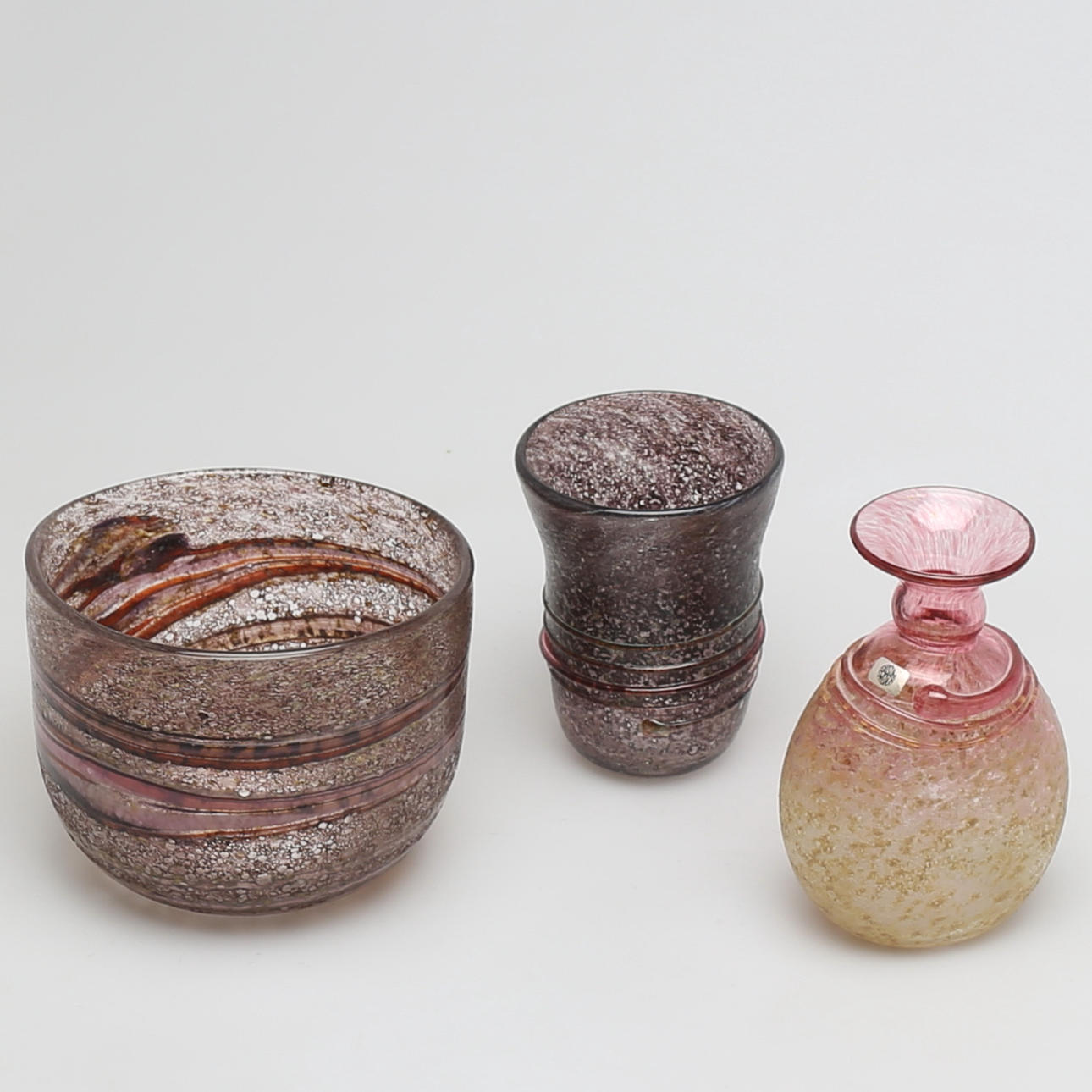 PARTI GLAS, 3 delar, Milan Vobruba, Gusum, signerade M Vobruba, Gusum.