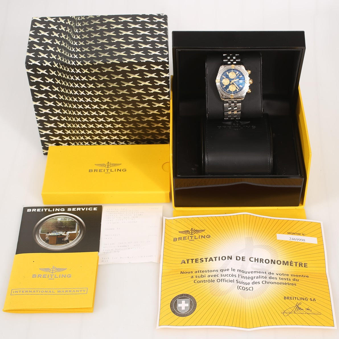 WRIST WATCH, Breitling Chronomat, Evolution, ref no B 13356 with receipt, certificate and box, withdrawn December 2011.