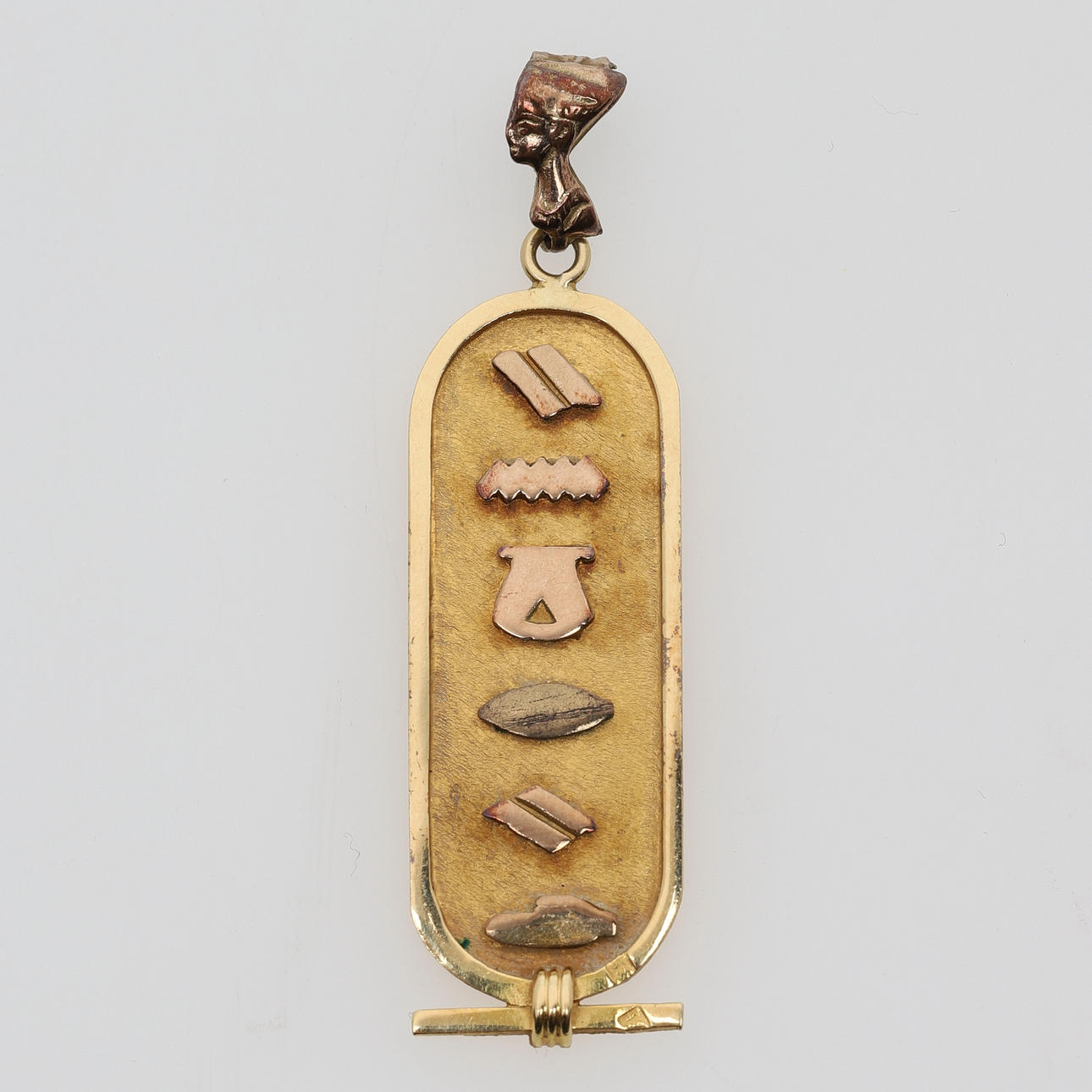 PENDANT, 14k gold, hieroglyphs, Egypt.