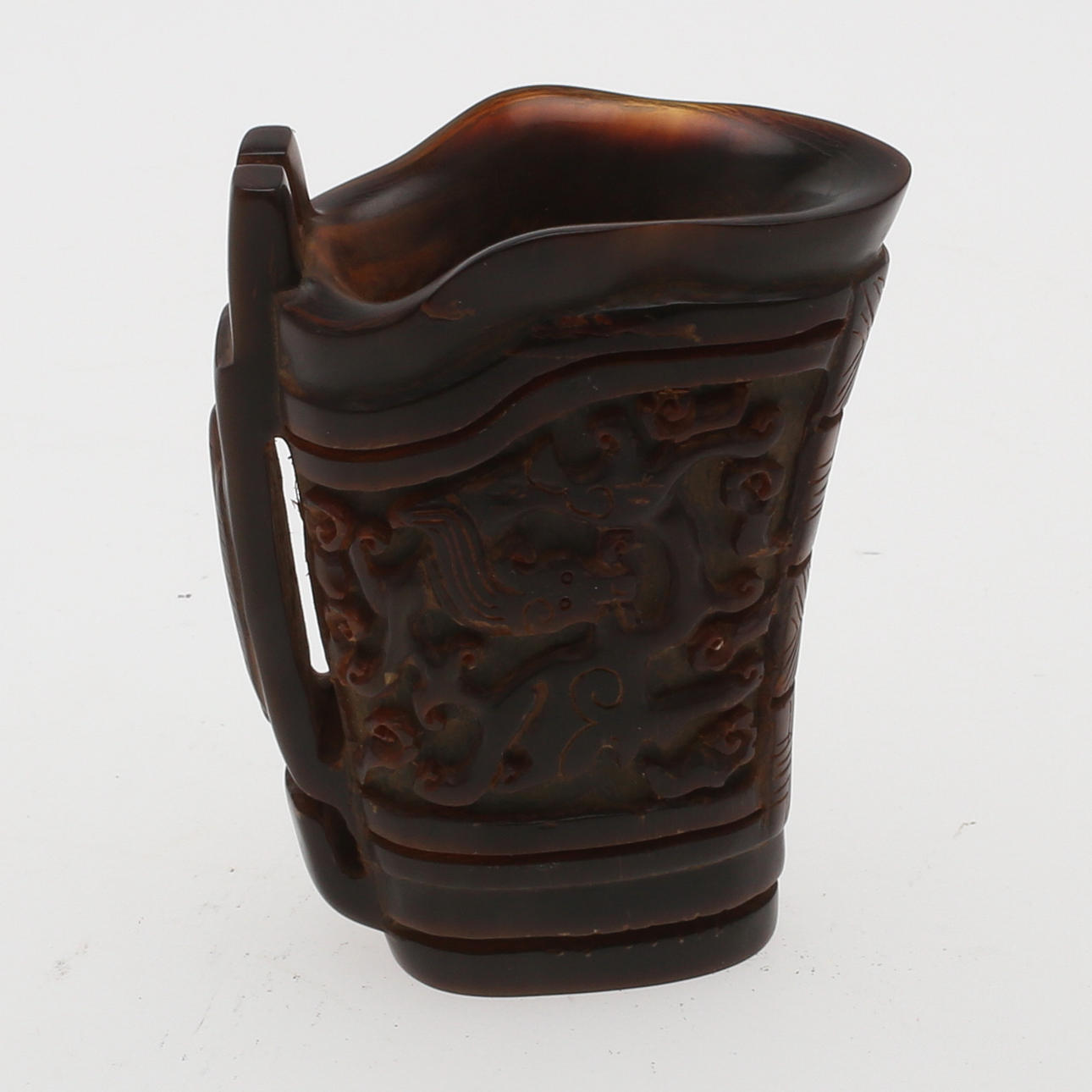 OFFERBÄGARE, vattenbuffelhorn, Kina.