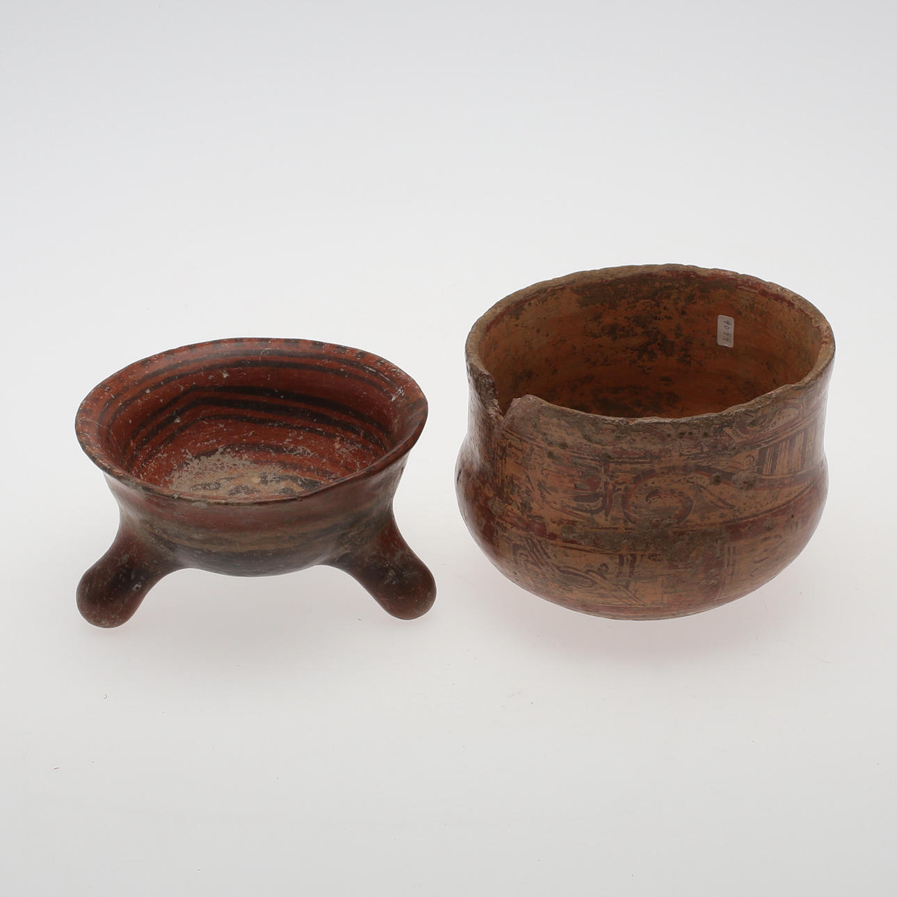 GRYDER, 2 stk, terracotta, præcolumbiansk.