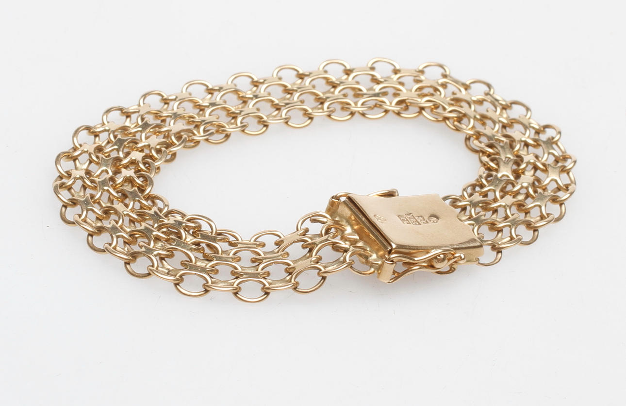 ARMBAND X-LÄNK, 18k guld, vikt ca 21,9 gr.