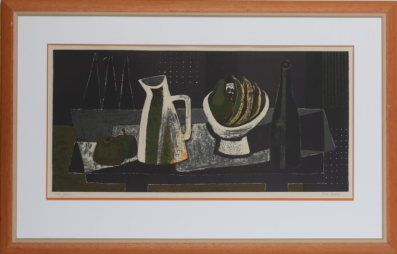 NILS WEDEL. Stilleben, färglitografi, signerad och numrerad 146/260.