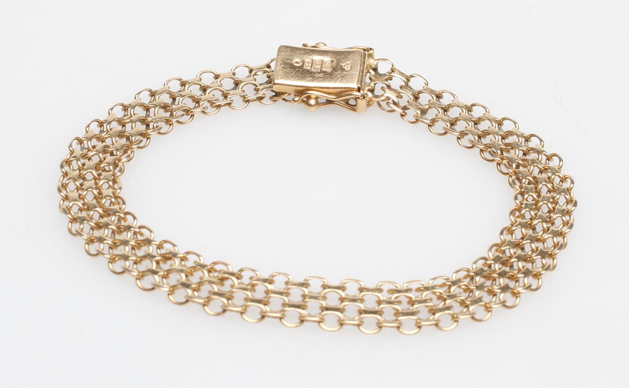 ARMBAND X-LÄNK, 18k guld, vikt ca 13,6 gr.