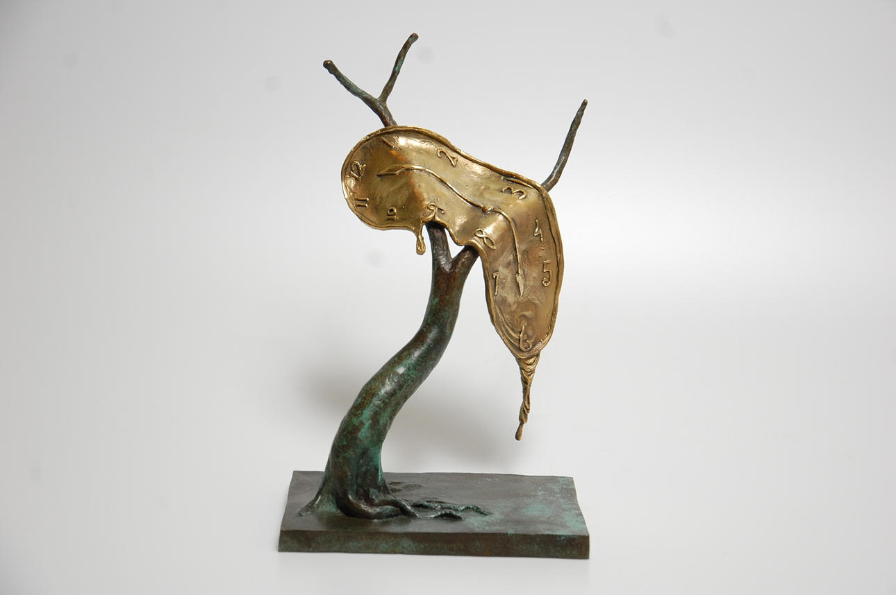 SALVADOR DALÍ. EFTER. 1904-1989, skulptur brons " Tidens profil " numrerad 41/351.